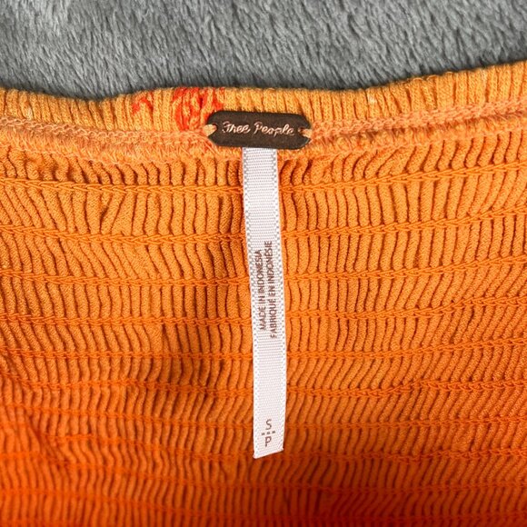 Free People Lana Off Shoulder Tunic Top Women’s Small Golden Poppy Floral NWT - Picture 7 of 11